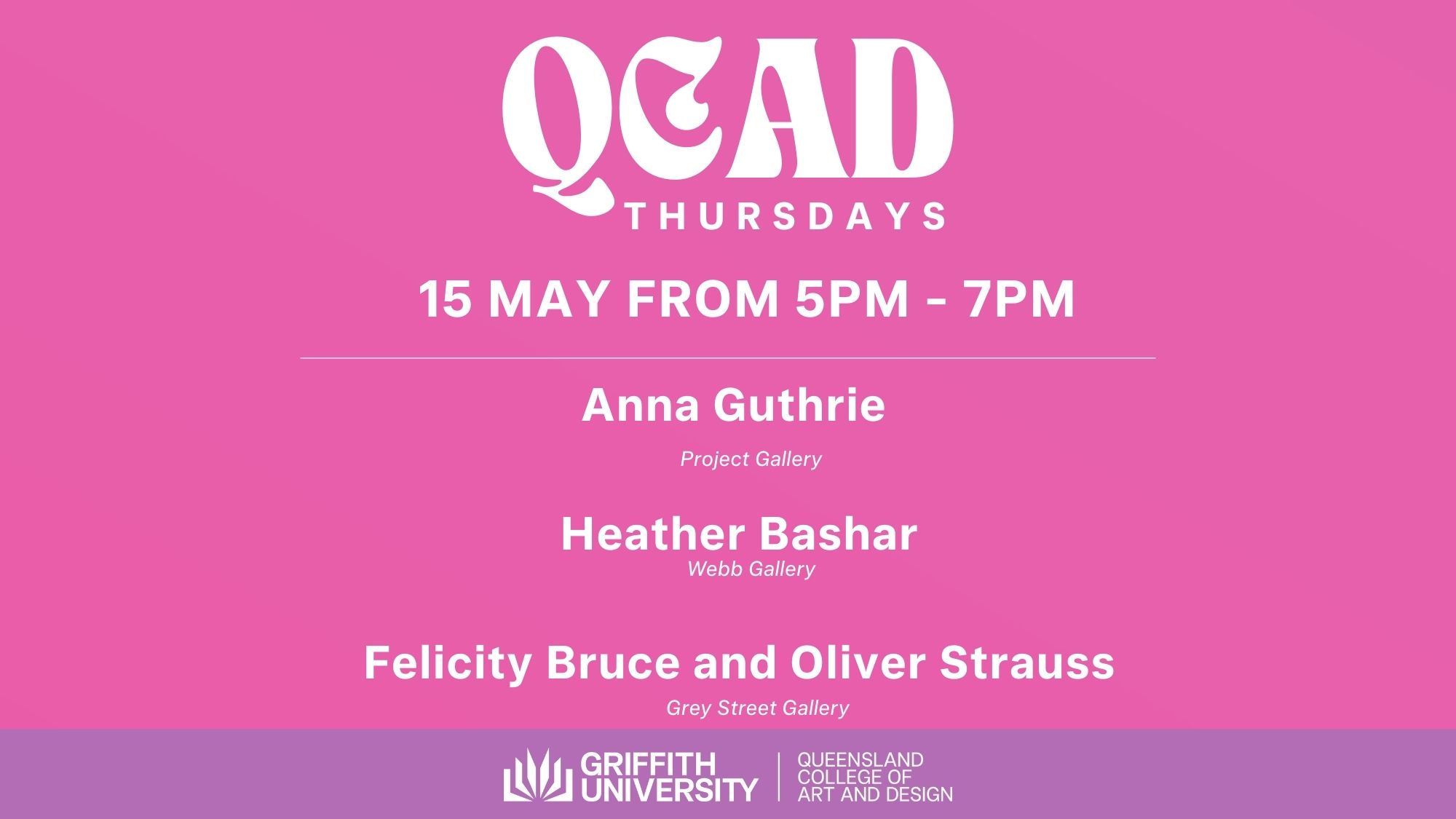QCAD Thursdays: Anna Guthrie, Heather Basher, Felicity Bruce & Oliver Strauss